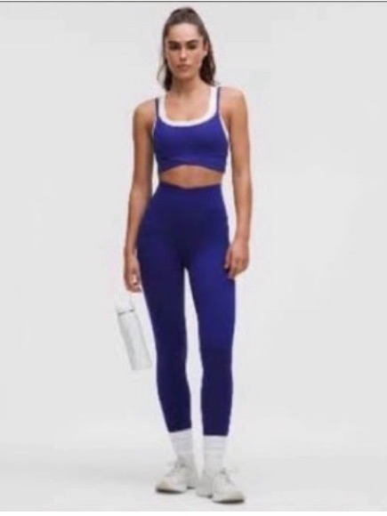High-Waist Athletic Leggings - Blue